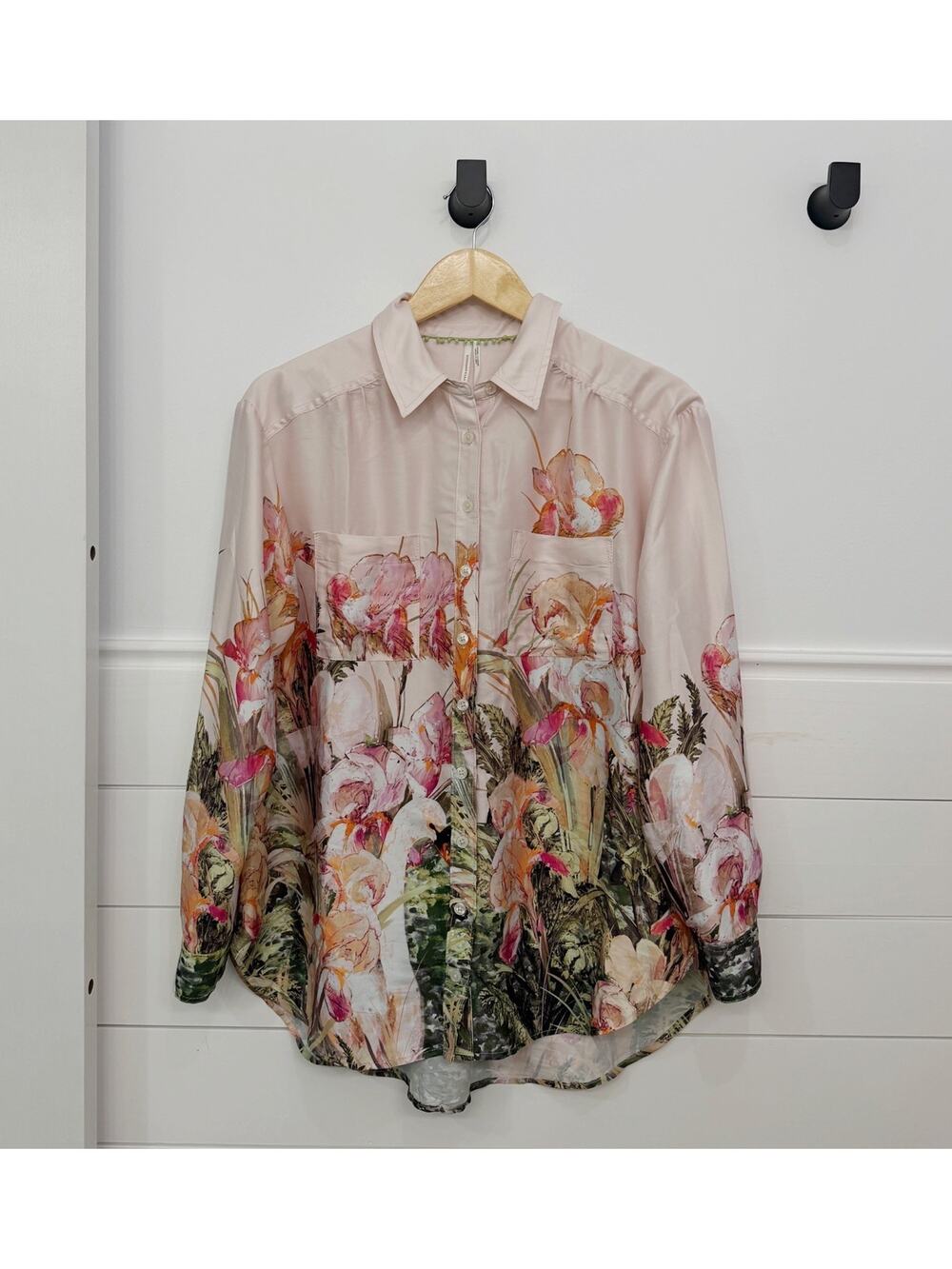 Women’s Anthropologie Brielle Floral Button Down Blouse Top Size S